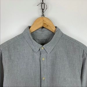 All Saints - Gray Button Down - L - Mint Condition